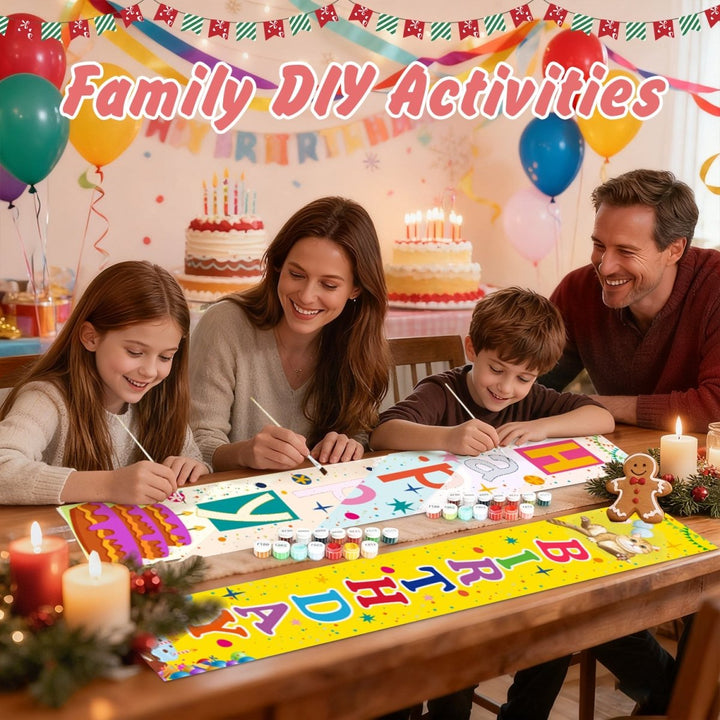 Paint By Numbers KitPorch Sign - Happy Birthday Balloons and Candles - isuvio