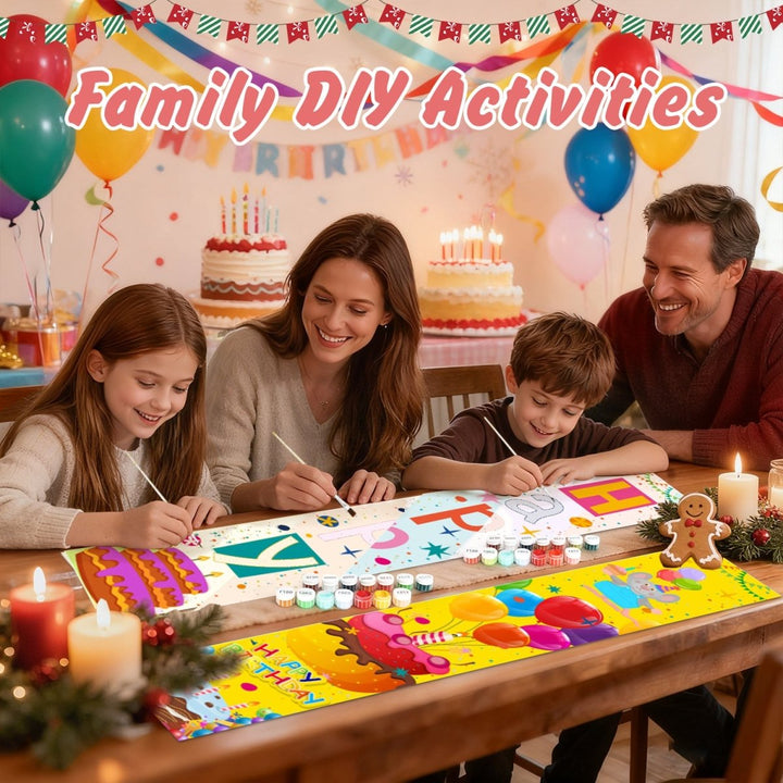 Paint By Numbers KitPorch Sign - Happy Birthday Balloons Yellow - isuvio