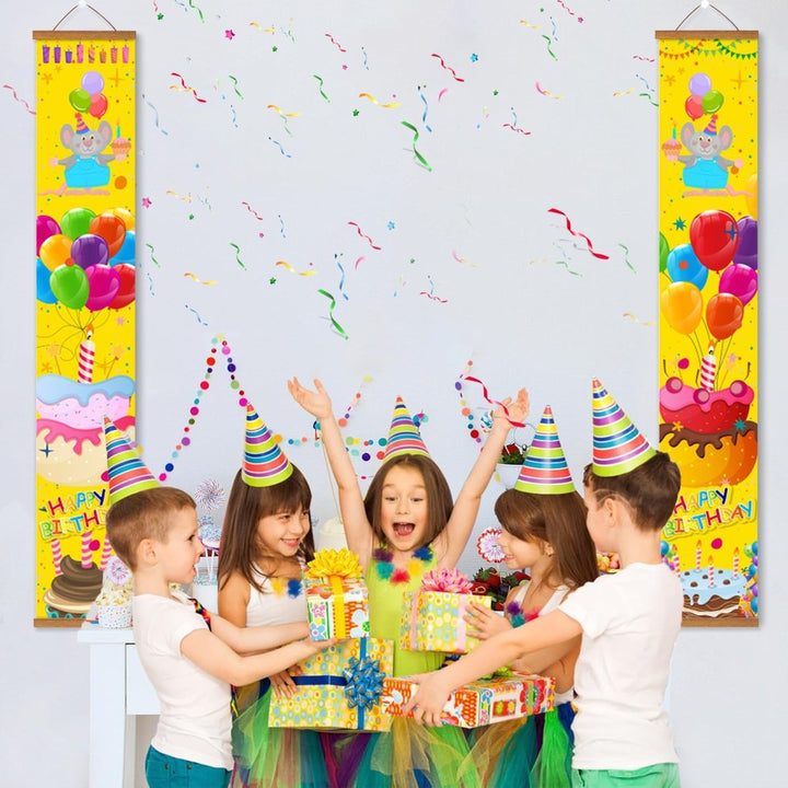 Paint By Numbers KitPorch Sign - Happy Birthday Balloons Yellow - isuvio