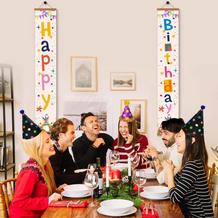 Paint By Numbers KitPorch Sign - Happy Birthday Confetti Streamers - isuvio