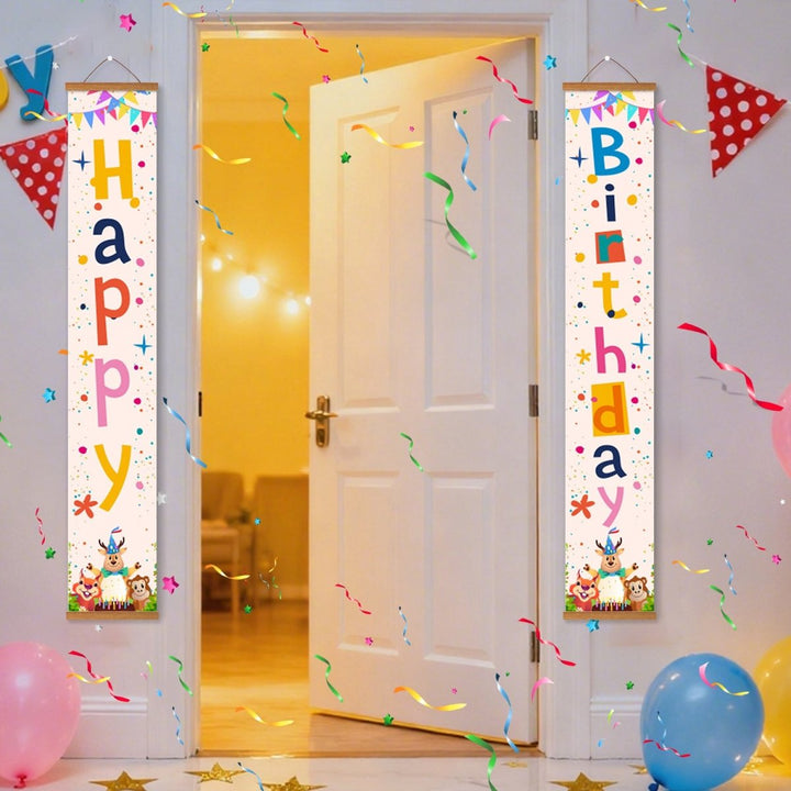 Paint By Numbers KitPorch Sign - Happy Birthday Confetti Streamers - isuvio
