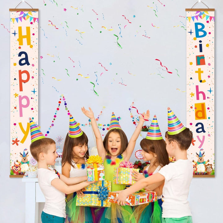 Paint By Numbers KitPorch Sign - Happy Birthday Confetti Streamers - isuvio