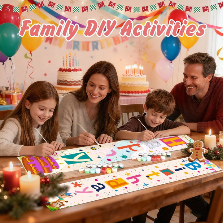 Paint By Numbers KitPorch Sign - Happy Birthday Confetti Streamers - isuvio