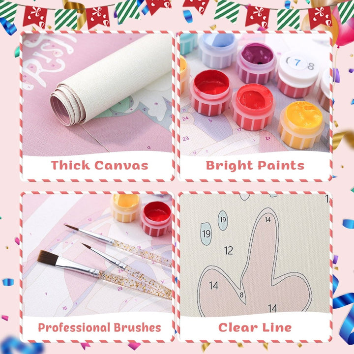 Paint By Numbers KitPorch Sign - Happy Birthday Confetti Streamers - isuvio