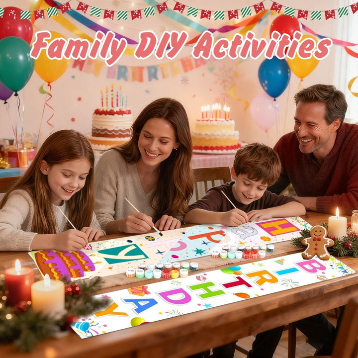 Paint By Numbers KitPorch Sign - Happy Birthday Confetti White - isuvio