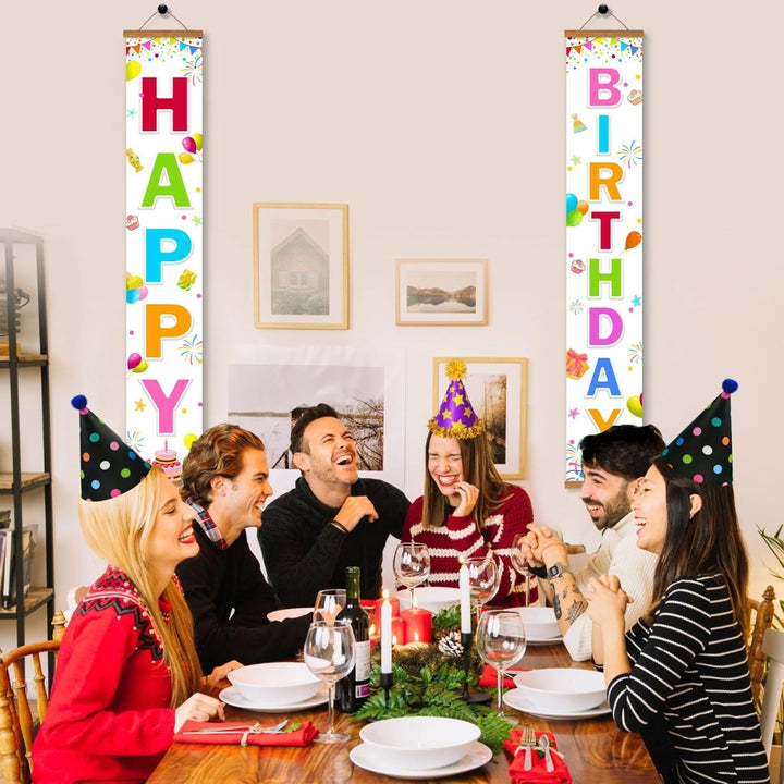 Paint By Numbers KitPorch Sign - Happy Birthday Confetti White - isuvio
