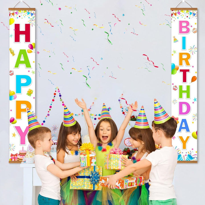 Paint By Numbers KitPorch Sign - Happy Birthday Confetti White - isuvio