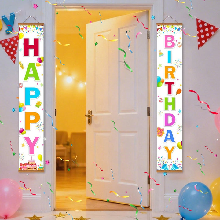 Paint By Numbers KitPorch Sign - Happy Birthday Confetti White - isuvio