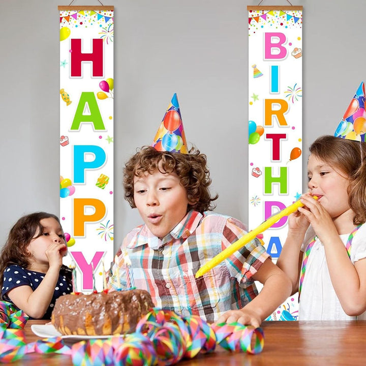 Paint By Numbers KitPorch Sign - Happy Birthday Confetti White - isuvio