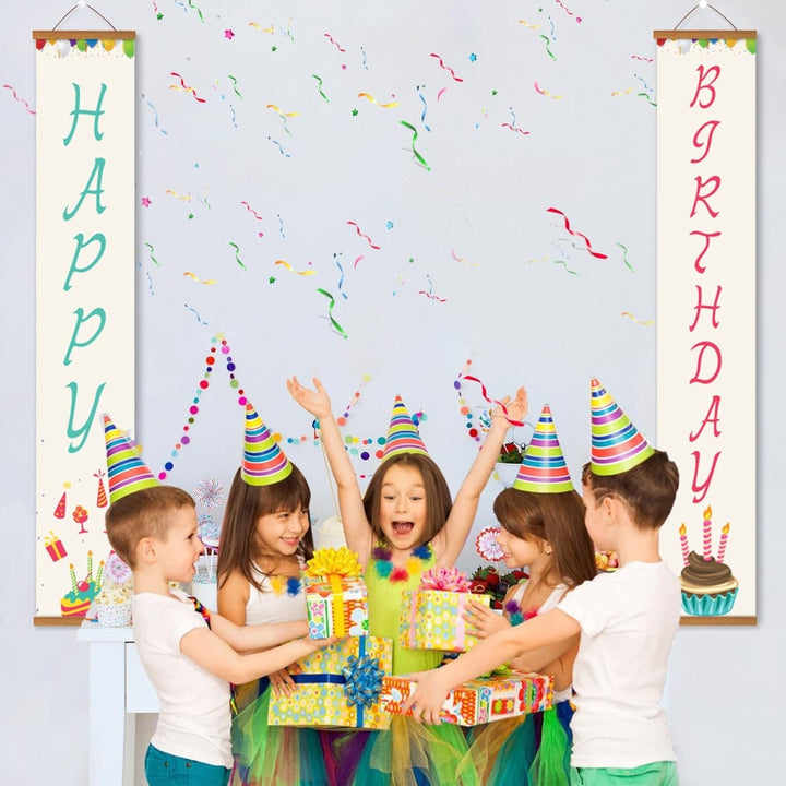Paint By Numbers KitPorch Sign - Happy Birthday Letters with Cakes - isuvio