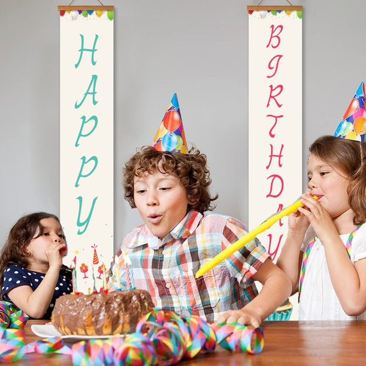 Paint By Numbers KitPorch Sign - Happy Birthday Letters with Cakes - isuvio