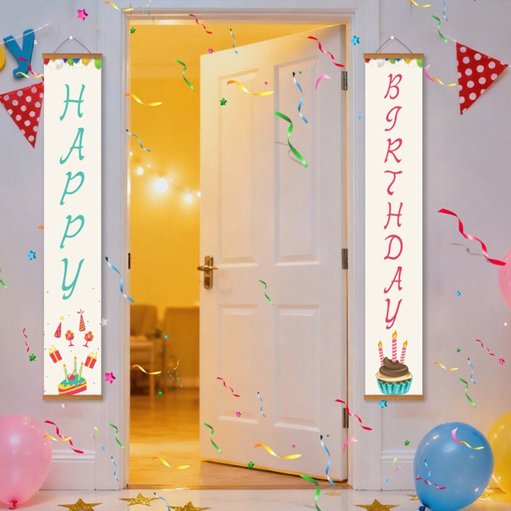 Paint By Numbers KitPorch Sign - Happy Birthday Letters with Cakes - isuvio