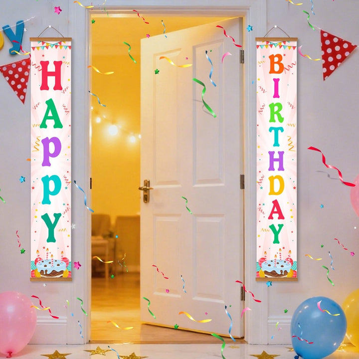 Paint By Numbers KitPorch Sign - Happy Birthday Multicolor Letters - isuvio