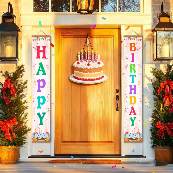 Paint By Numbers KitPorch Sign - Happy Birthday Multicolor Letters - isuvio