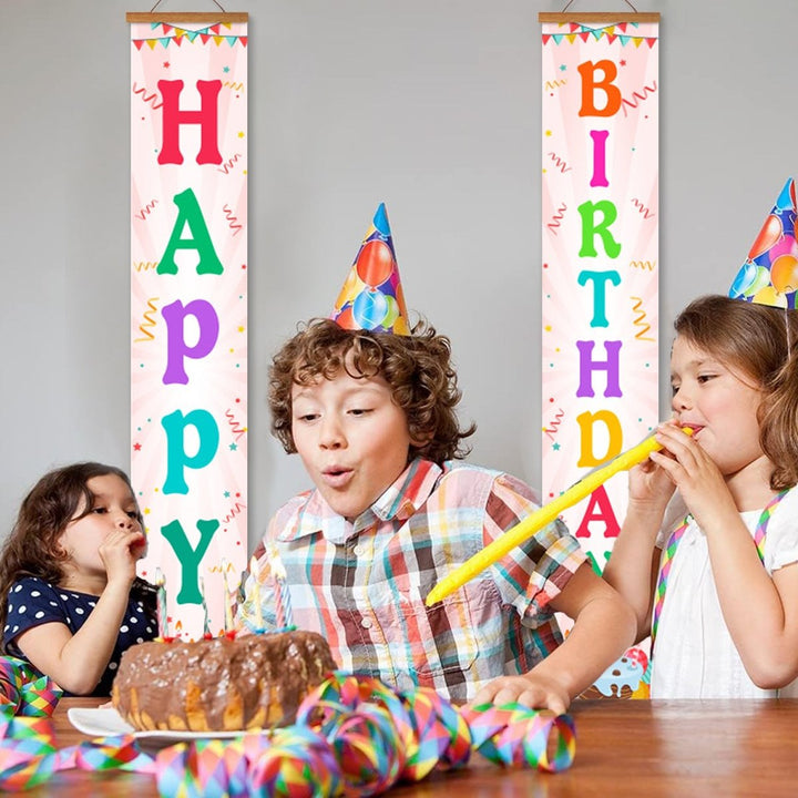 Paint By Numbers KitPorch Sign - Happy Birthday Multicolor Letters - isuvio