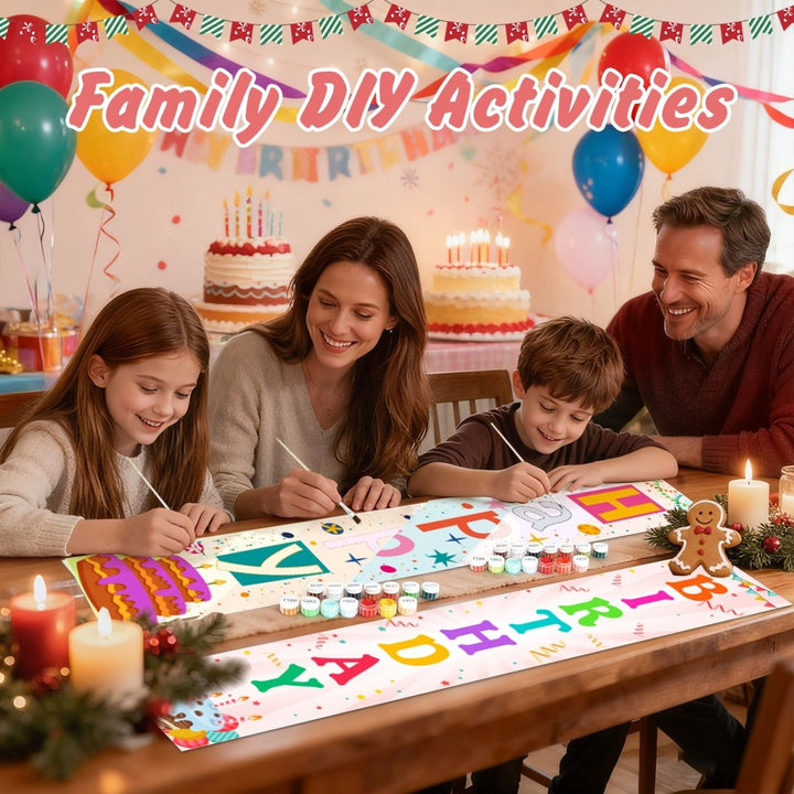 Paint By Numbers KitPorch Sign - Happy Birthday Multicolor Letters - isuvio