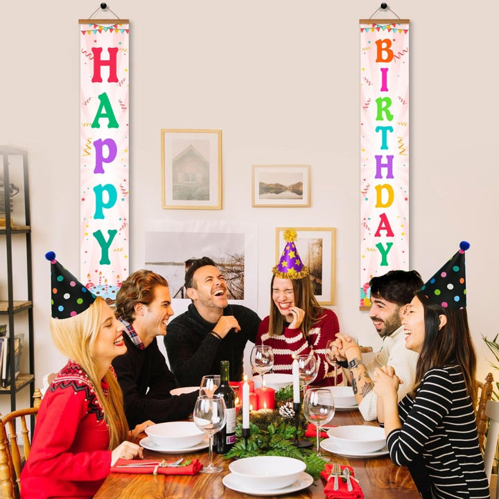 Paint By Numbers KitPorch Sign - Happy Birthday Multicolor Letters - isuvio