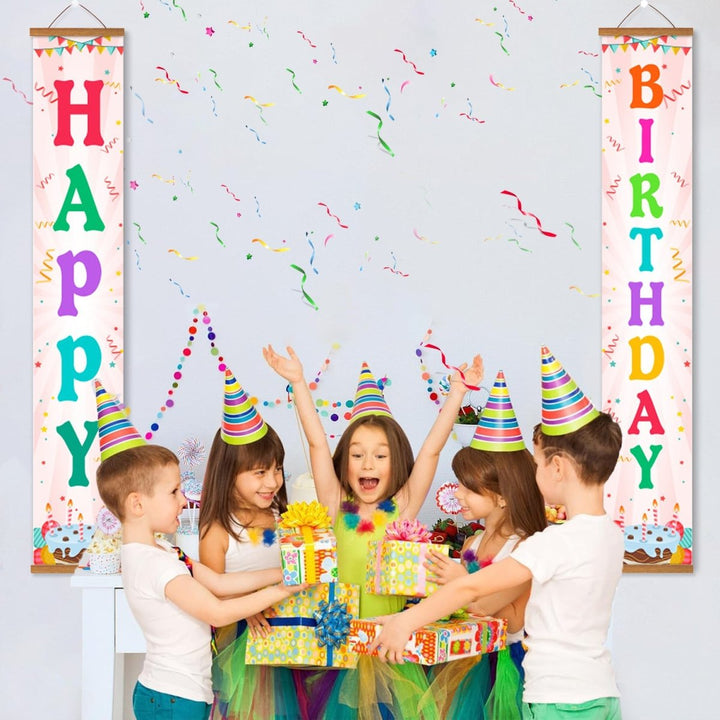 Paint By Numbers KitPorch Sign - Happy Birthday Multicolor Letters - isuvio
