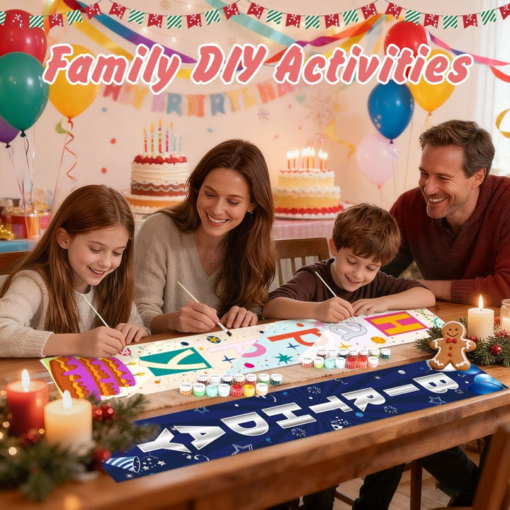 Paint By Numbers KitPorch Sign - Happy Birthday Navy Balloons - isuvio