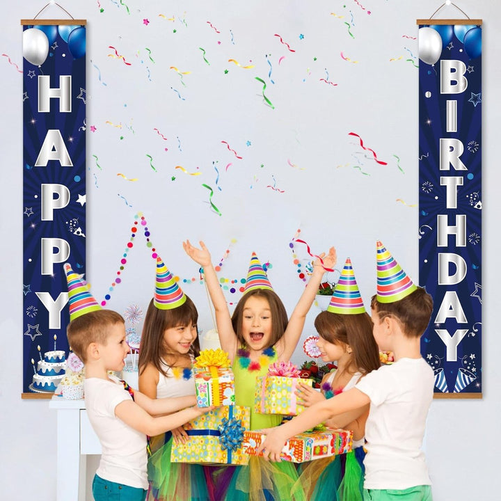 Paint By Numbers KitPorch Sign - Happy Birthday Navy Balloons - isuvio