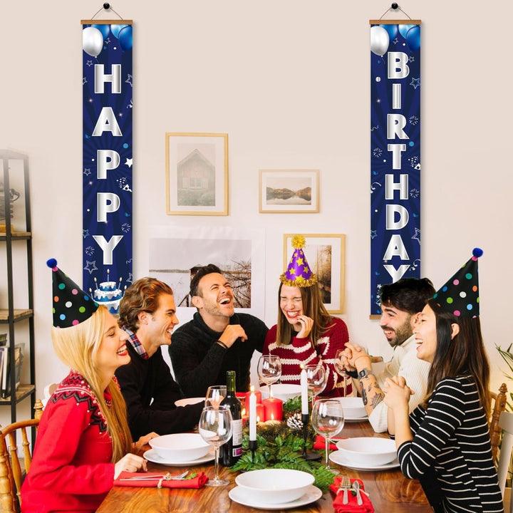 Paint By Numbers KitPorch Sign - Happy Birthday Navy Balloons - isuvio