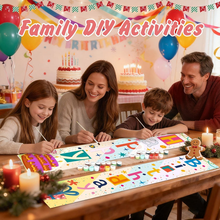 Paint By Numbers KitPorch Sign - Happy Birthday Pastel Letters - isuvio