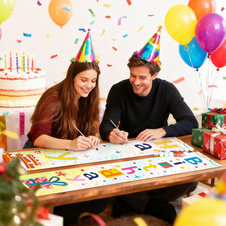 Paint By Numbers KitPorch Sign - Happy Birthday Pastel Letters - isuvio