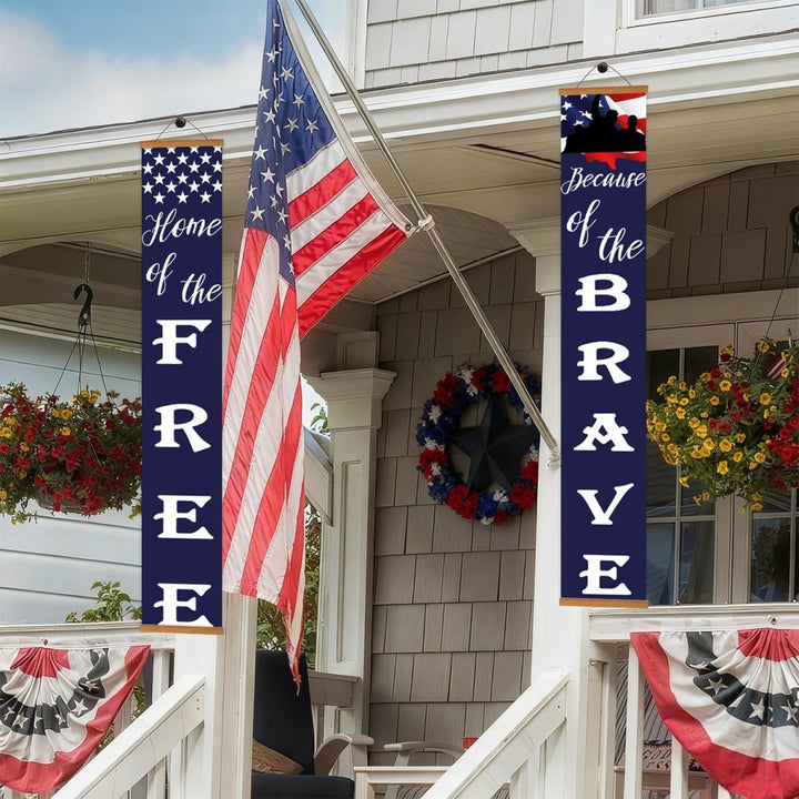 Paint By Numbers KitPorch Sign - Home of the Free and Brave - isuvio