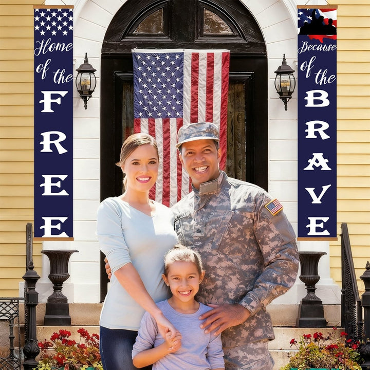 Paint By Numbers KitPorch Sign - Home of the Free and Brave - isuvio