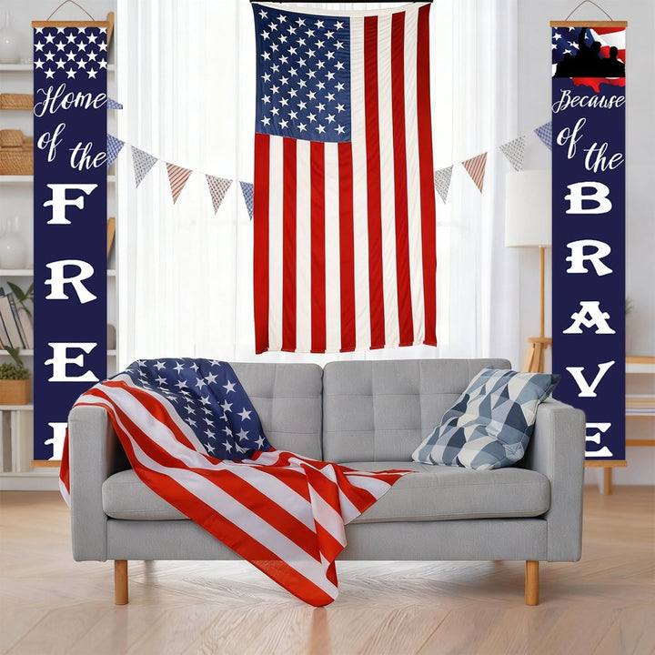 Paint By Numbers KitPorch Sign - Home of the Free and Brave - isuvio