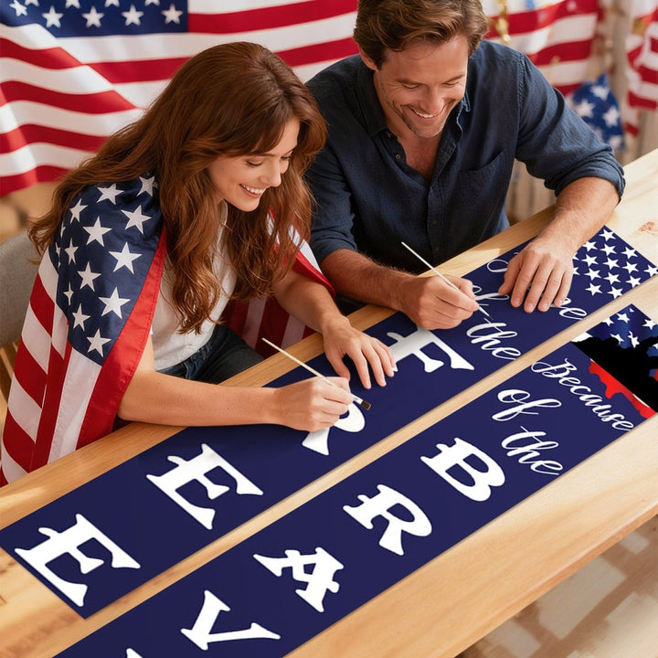 Paint By Numbers KitPorch Sign - Home of the Free and Brave - isuvio