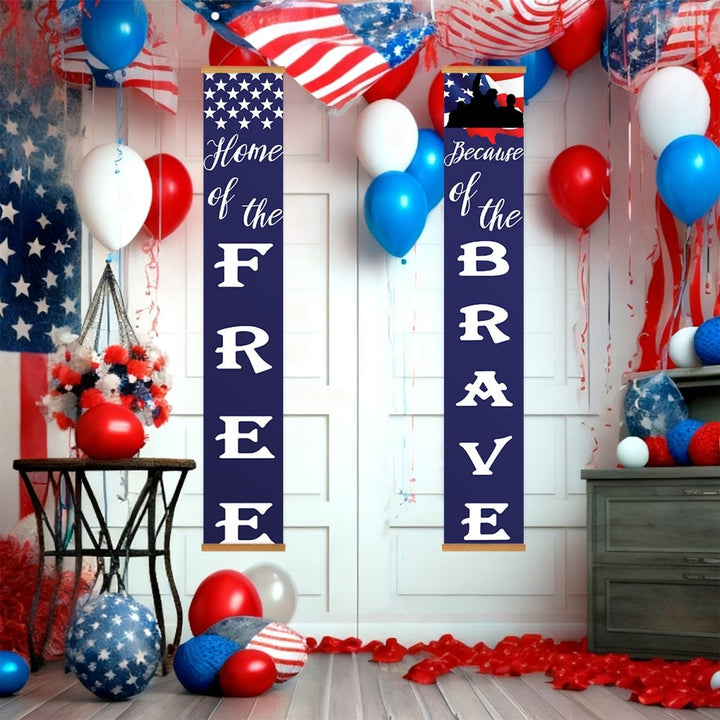 Paint By Numbers KitPorch Sign - Home of the Free and Brave - isuvio