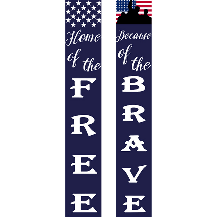 Paint By Numbers KitPorch Sign - Home of the Free Brave Flag - isuvio