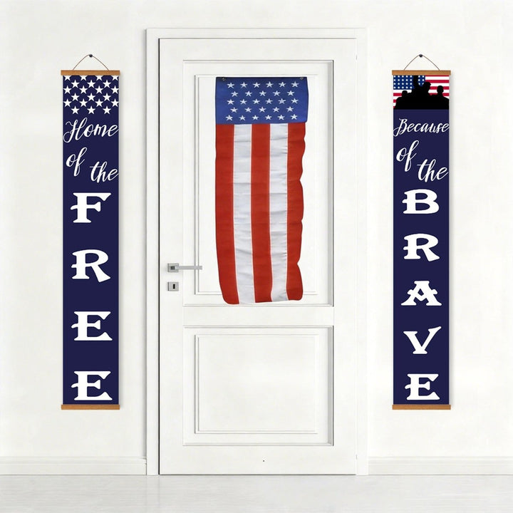 Paint By Numbers KitPorch Sign - Home of the Free Brave Flag - isuvio