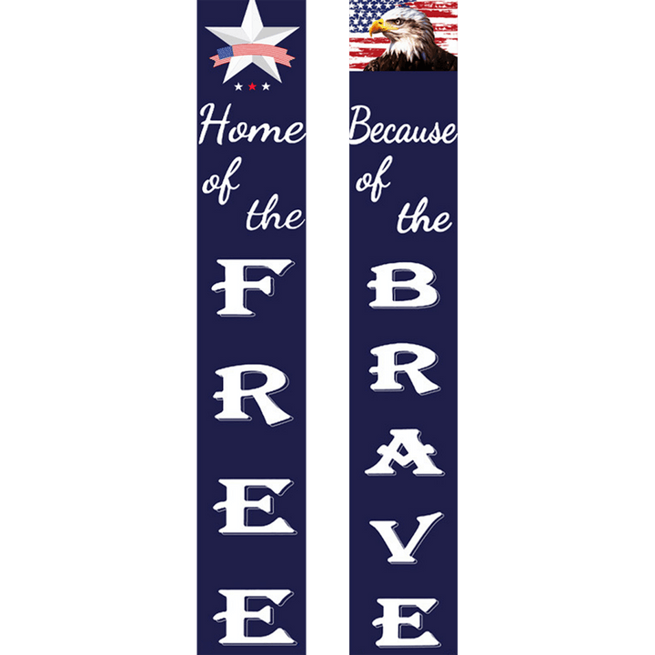 Paint By Numbers KitPorch Sign - Home of the Free Brave Star and Flag - isuvio