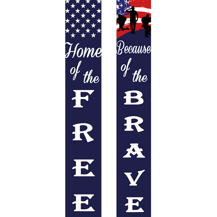 Paint By Numbers KitPorch Sign - Home of the Free Brave Star Banner - isuvio