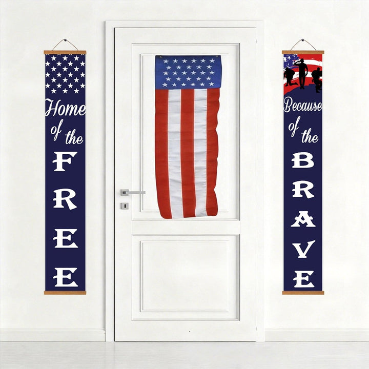 Paint By Numbers KitPorch Sign - Home of the Free Brave Star Banner - isuvio