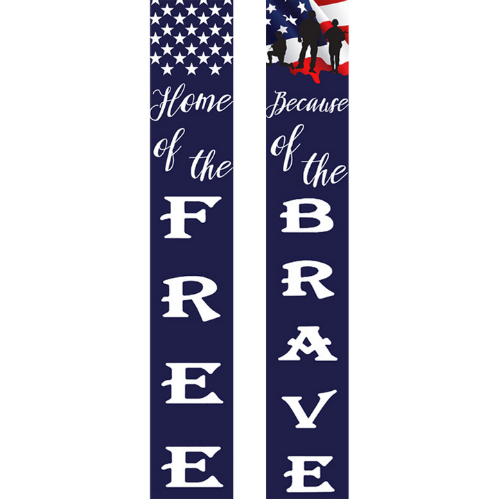 Paint By Numbers KitPorch Sign - Home of the Free Brave Stars and Stripes - isuvio