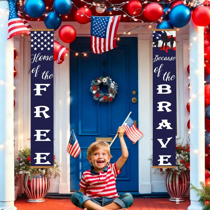 Paint By Numbers KitPorch Sign - Home of the Free Brave Stars and Stripes - isuvio