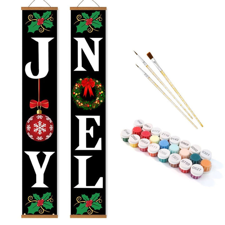 Paint By Numbers KitPorch Sign - Joy and Noel Letters Black - isuvio