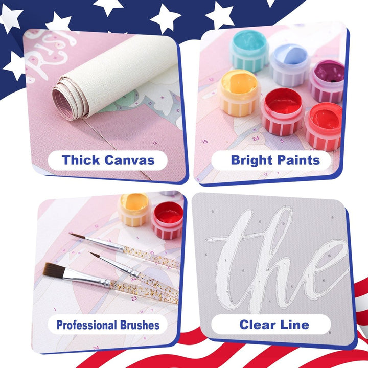 Paint By Numbers KitPorch Sign - July 4th and Welcome Fireworks - isuvio