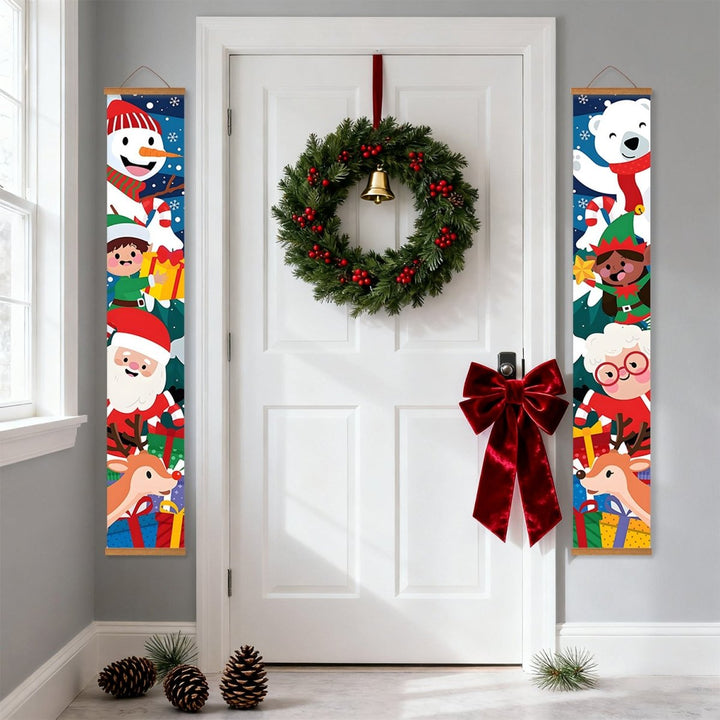 Paint By Numbers KitPorch Sign - Kids and Animals Christmas Group - isuvio