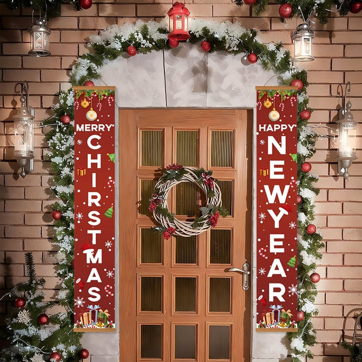 Paint By Numbers KitPorch Sign - Merry Christmas and Happy New Year Letters - isuvio