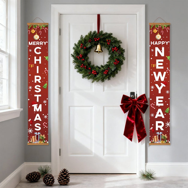 Paint By Numbers KitPorch Sign - Merry Christmas and Happy New Year Letters - isuvio