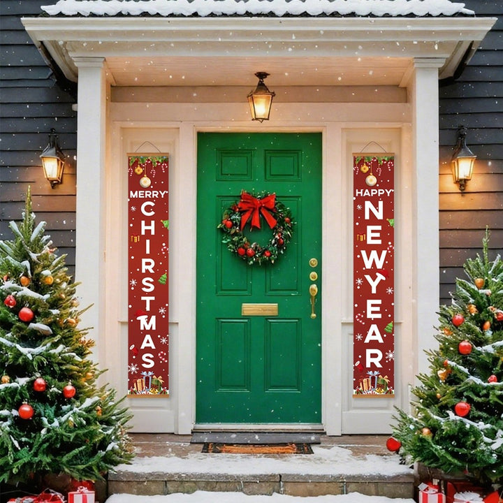 Paint By Numbers KitPorch Sign - Merry Christmas and Happy New Year Letters - isuvio