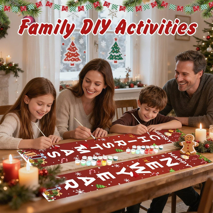 Paint By Numbers KitPorch Sign - Merry Christmas and Happy New Year Letters - isuvio