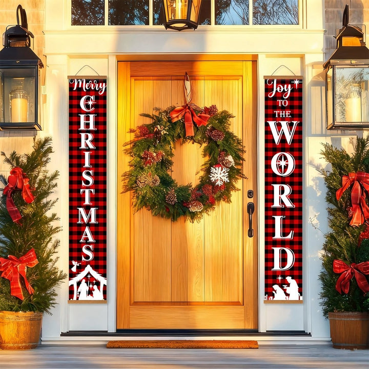 Paint By Numbers KitPorch Sign - Merry Christmas and Joy to the World Letters - isuvio