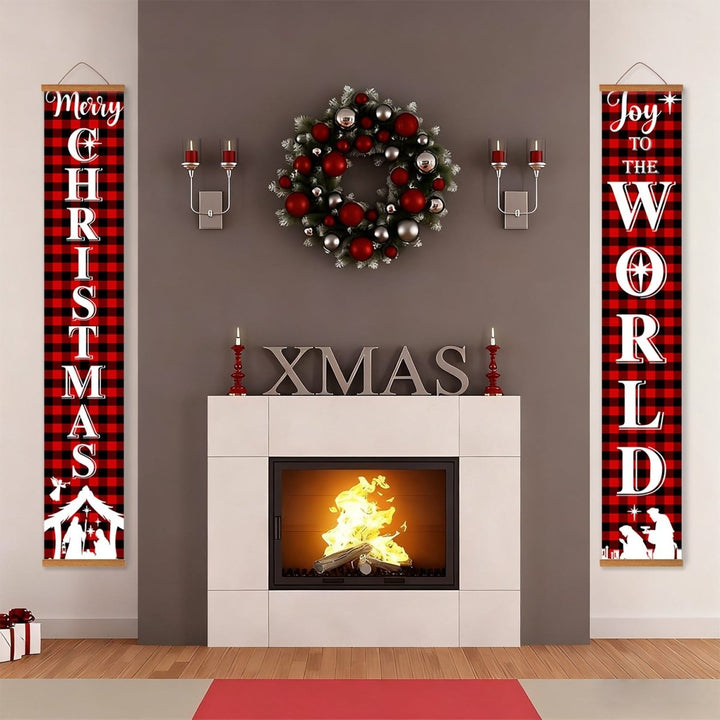 Paint By Numbers KitPorch Sign - Merry Christmas and Joy to the World Letters - isuvio