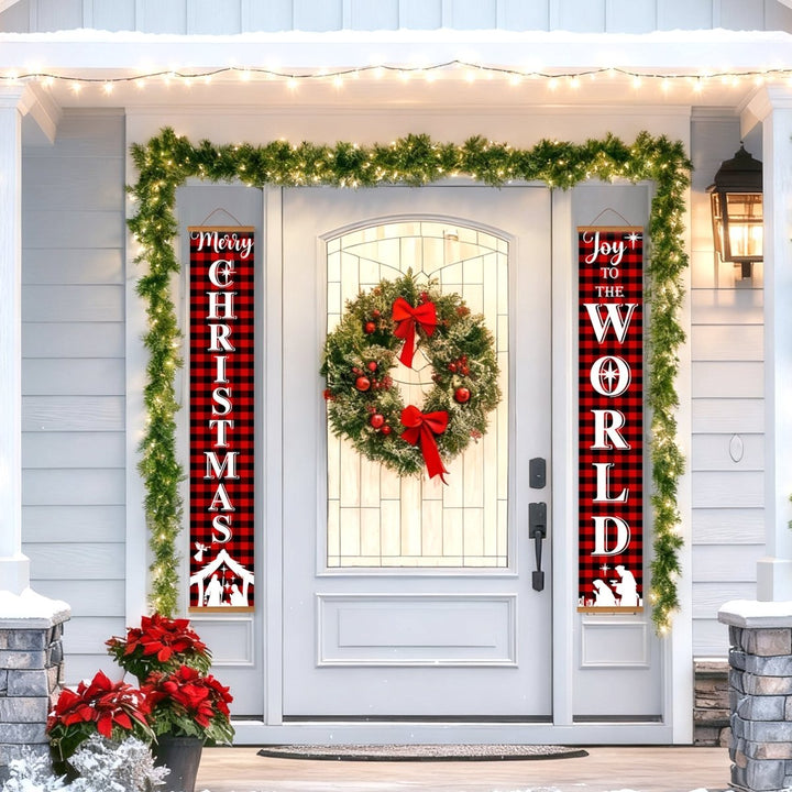 Paint By Numbers KitPorch Sign - Merry Christmas and Joy to the World Letters - isuvio