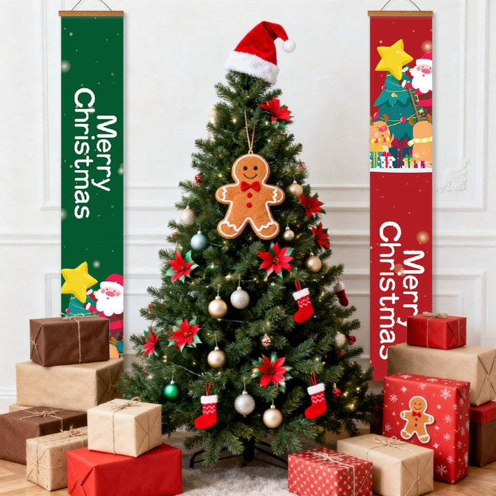 Paint By Numbers KitPorch Sign - Merry Christmas Letters Green and Red - isuvio